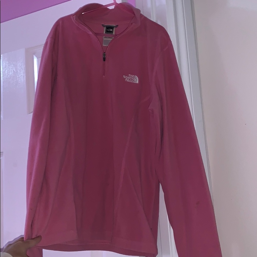Pink North face half zip